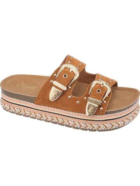 SANDALIA PLANA CAMEL VI LINE FASHION - Imagen 2