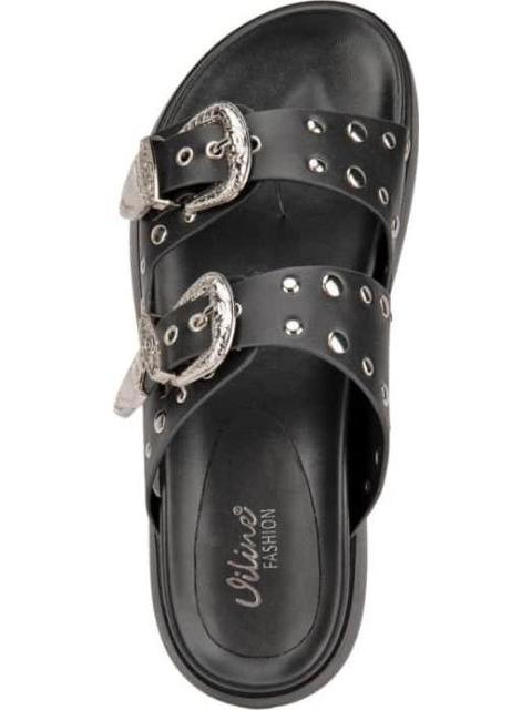 SANDALIA PLANA NEGRO VI LINE FASHION - Imagen 3