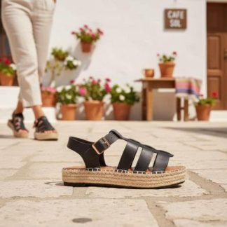 SANDALIA PLANA NEGRO VI LINE