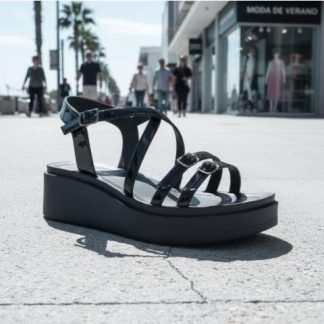 SANDALIA PLANA NEGRO VI LINE