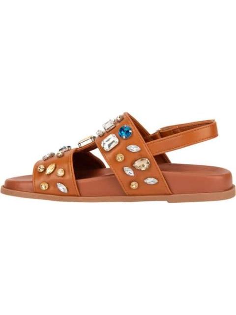 SANDALIA PLANA PIEDRAS COGNAC BELINDA PEREGRIN - Imagen 5