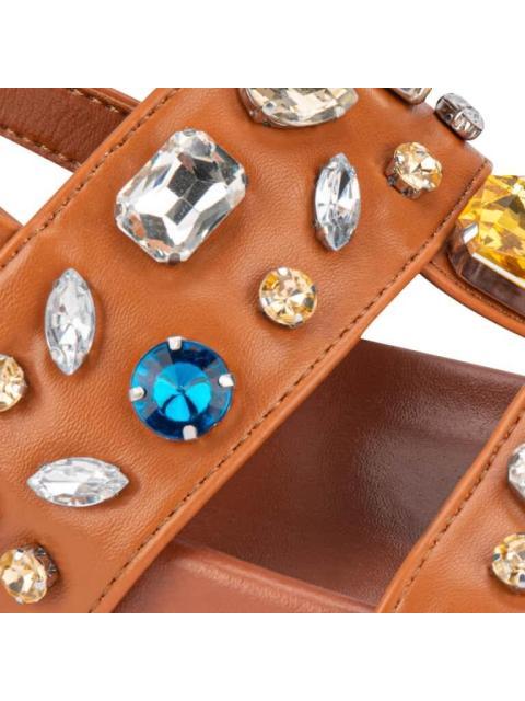 SANDALIA PLANA PIEDRAS COGNAC BELINDA PEREGRIN - Imagen 6