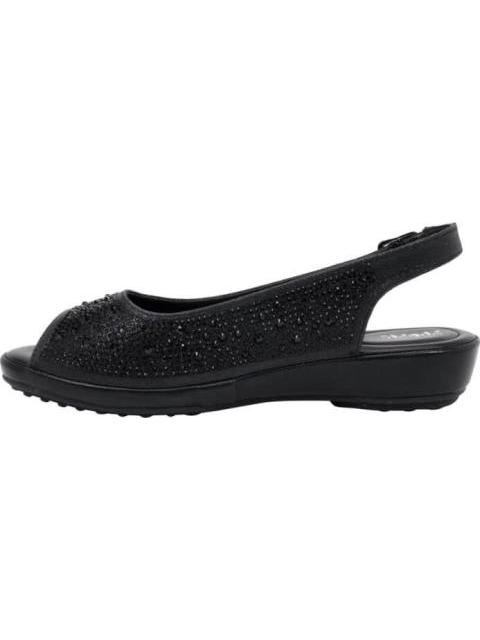 SANDALIA PLANA PIEDRAS NEGRO SHOSH - Imagen 5
