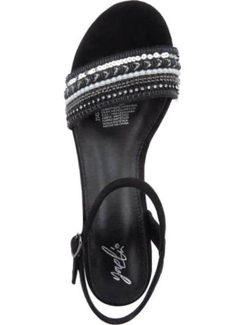 SANDALIA CON BRILLOS NEGRO YAELI - Imagen 3