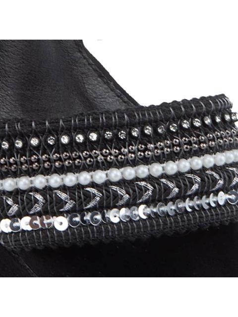 SANDALIA CON BRILLOS NEGRO YAELI - Imagen 6