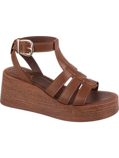 SANDALIA PLATAFORMA COGNAC VI LINE FASHION - Imagen 2