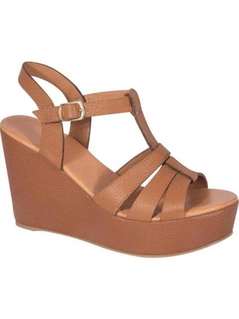 SANDALIA DE PIEL CAFE VI LINE - Imagen 2