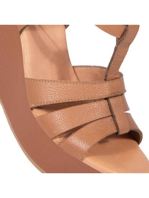 SANDALIA DE PIEL CAFE VI LINE - Imagen 6