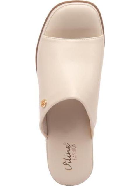 SANDALIA PLATAFORMA LISA BEIGE/HUESO VI LINE FASHION - Imagen 3