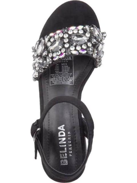 SANDALIA CON BRILLOS NEGRO BELINDA PEREGRIN - Imagen 3