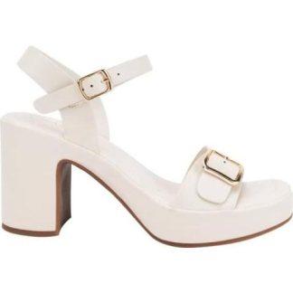 SANDALIA PLATAFORMA TACON HEBILLA BEIGE/HUESO SAO PAULO