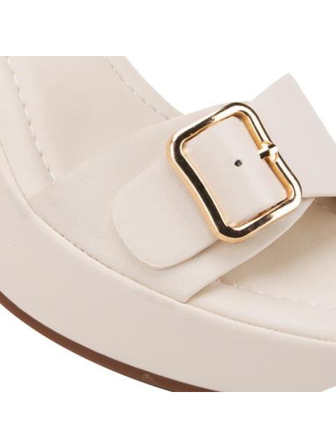 SANDALIA PLATAFORMA TACON HEBILLA BEIGE/HUESO SAO PAULO - Imagen 6