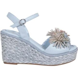 SANDALIA POMPONES AZUL THALIA SODI