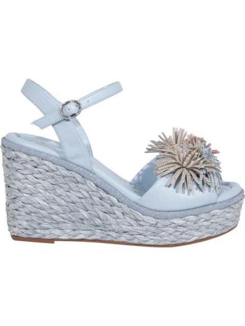 SANDALIA POMPONES AZUL THALIA SODI
