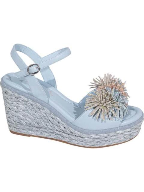SANDALIA POMPONES AZUL THALIA SODI - Imagen 2
