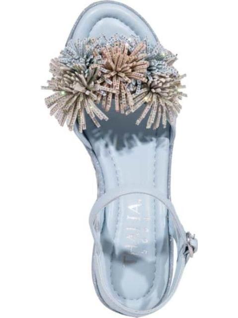 SANDALIA POMPONES AZUL THALIA SODI - Imagen 3