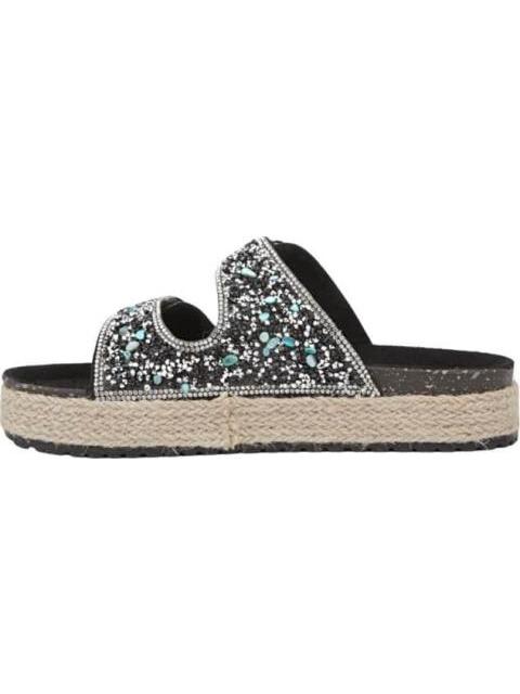 SANDALIA CON BRILLOS NEGRO VI LINE FASHION - Imagen 5