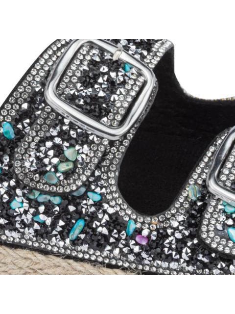 SANDALIA CON BRILLOS NEGRO VI LINE FASHION - Imagen 6