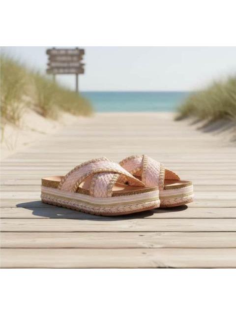 SANDALIA RAFIA ROSA VI LINE