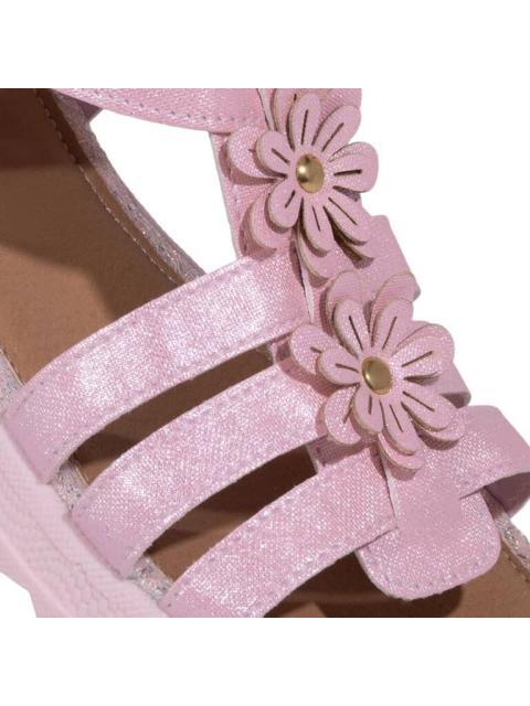 SANDALIA ROMANA FLORES ROSA VIVIS SHOES KIDS - Imagen 6