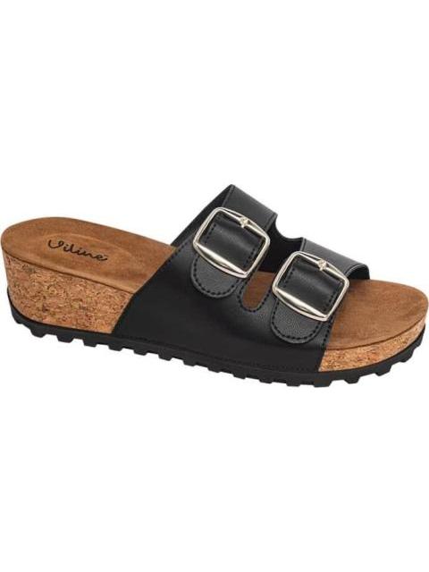 SANDALIA SUECA HEBILLAS NEGRO VI LINE - Imagen 2