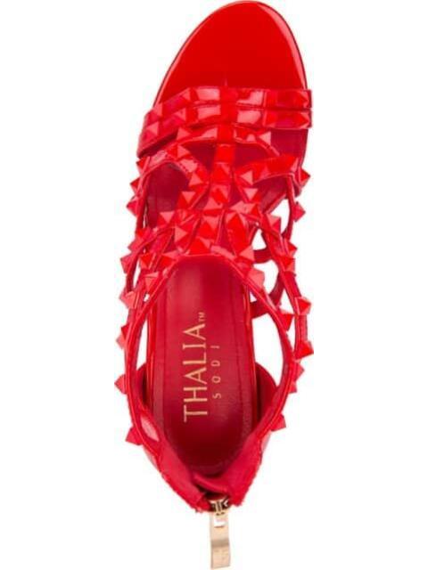 SANDALIA TACON DELGADO ROJO THALIA SODI - Imagen 4