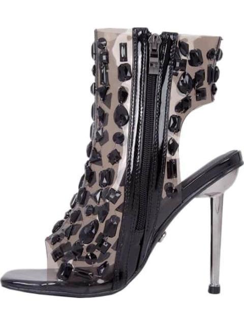 SANDALIA MICA CON BRILLOS NEGRO THALIA SODI - Imagen 5