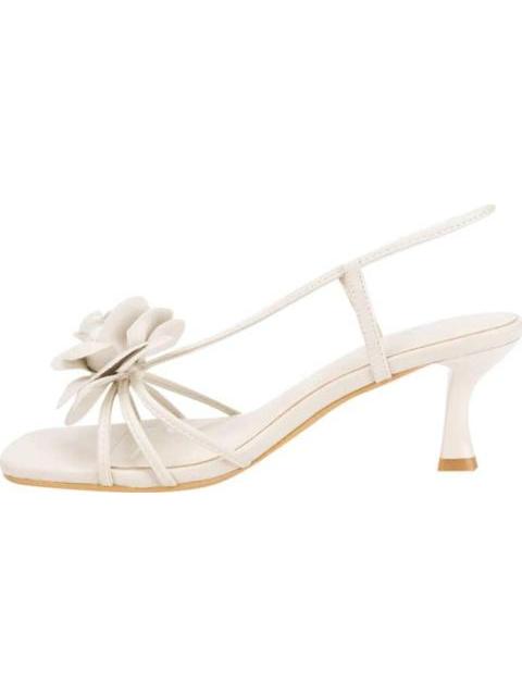 SANDALIA TACON FLOR BEIGE/HUESO YAELI - Imagen 5