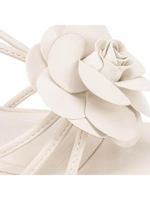 SANDALIA TACON FLOR BEIGE/HUESO YAELI - Imagen 6