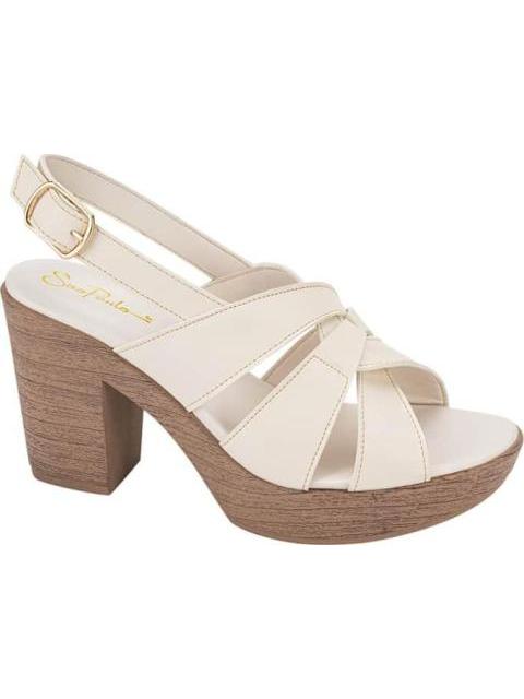 SANDALIA TACON PLATAFORMA CASUAL BEIGE/HUESO SAO PAULO - Imagen 2