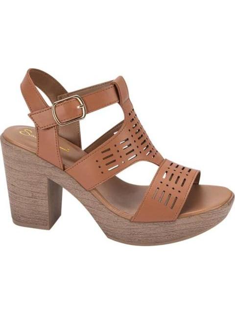 SANDALIA TACON PLATAFORMA CASUAL CAMEL SAO PAULO - Imagen 2