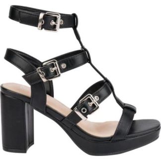 SANDALIA TACON PLATAFORMA HEBILLAS NEGRO YAELI FASHION