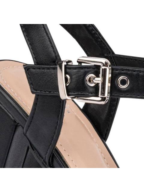 SANDALIA TACON PLATAFORMA HEBILLAS NEGRO YAELI FASHION - Imagen 6
