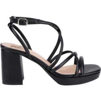 SANDALIA TACON PLATAFORMA TIRAS NEGRO YAELI