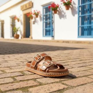 SANDALIA TEJIDA COGNAC VI LINE FASHION