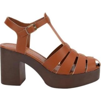 SANDALIA TIPO MADERA COGNAC SAO PAULO