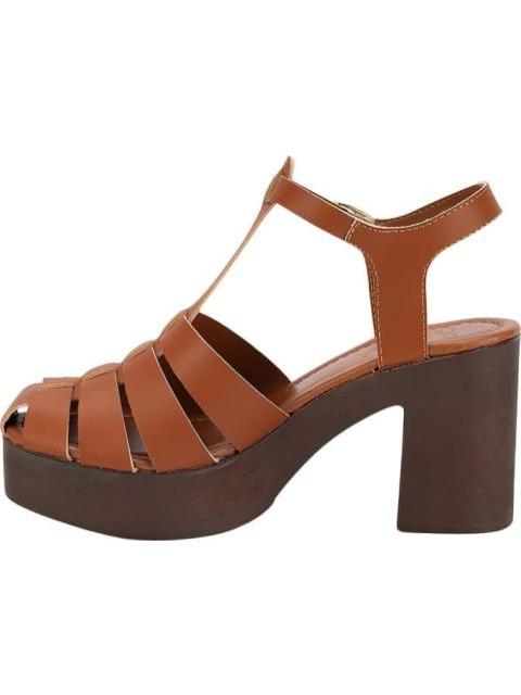 SANDALIA TIPO MADERA COGNAC SAO PAULO - Imagen 5