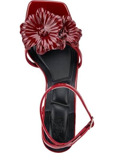 SANDALIA TIRAS FLORES VINO YAELI - Imagen 3