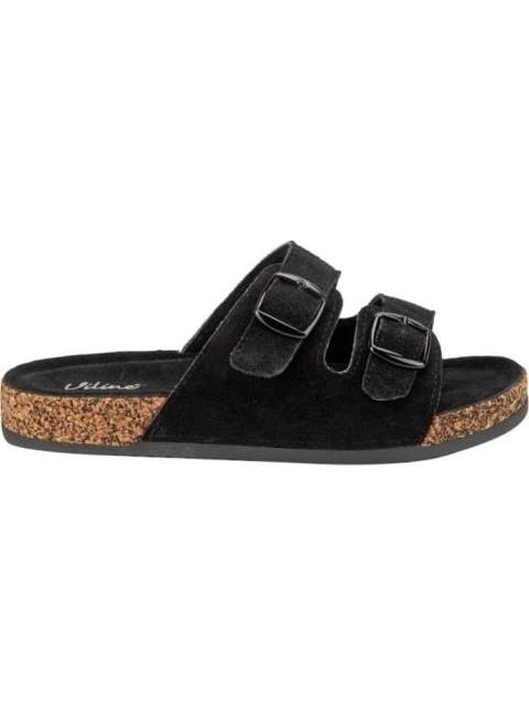 SANDALIAS PLANA HEBILLAS NEGRO VI LINE