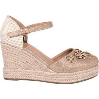 SANDALIAS PLATAFORMA FLORES ORO VI LINE FASHION