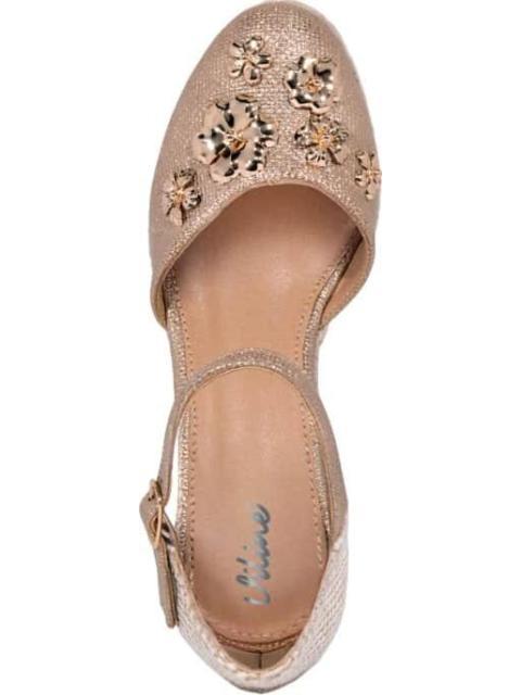 SANDALIAS PLATAFORMA FLORES ORO VI LINE FASHION - Imagen 3
