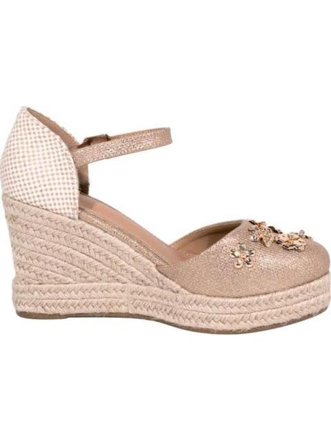 SANDALIAS PLATAFORMA FLORES ORO VI LINE FASHION - Imagen 5