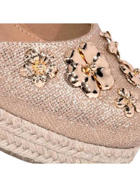 SANDALIAS PLATAFORMA FLORES ORO VI LINE FASHION - Imagen 6
