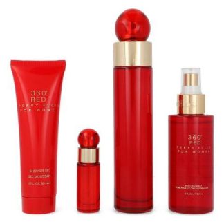 SET 360° RED 4PZS 100ML EDP SPRAY BODY MIST 118ML SHOWER G