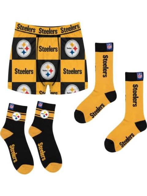 SET DE ROPA INTERIOR BOXER MAS 2 PARES DE CALCETINES AMARILLO NFL
