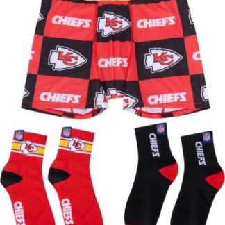 SET DE ROPA INTERIOR BOXER MAS 2 PARES DE CALCETINES ROJO NFL