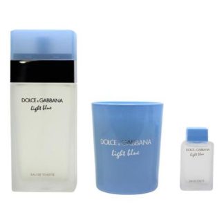 SET DOLCE & GABBANA LIGHT BLUE (CON VELA) 3 PZ PARA MUJER
