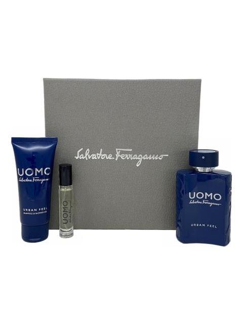 SET FERRAGAMO UOMO URBAN FEEL SPRAY 3 PIEZAS 110 ML AMADERADO HOMBRE