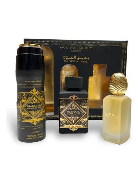 SET LATTAFA BADEE AL OUD FOR GLORY UNISEX 100ML EDP - Imagen 5