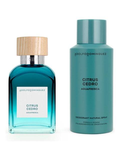 SET PERFUME ADOLFO DOMINGUEZ LINEA AGUA FRESCA CITRUS CEDRO PARA HOMBRE